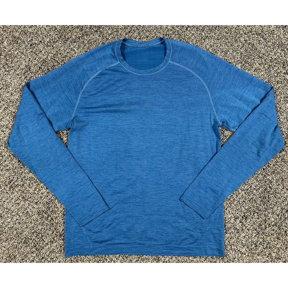 Lululemon Metal Vent Tech Long Sleeve T-Shirt Running Men's Sz Medium Blue‎